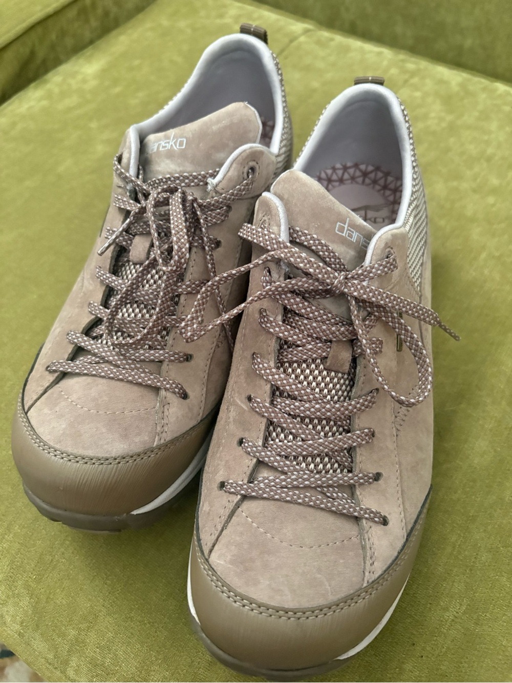Dansko Taupe Suede Lace-Up Sneakers for Women